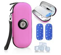 Jnchdghwa Temperature Display Insulin Cooler Refrigerated Medication Travel Bag with Thermometer, Diabetes Travel Case Pink