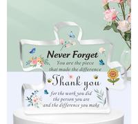JNCST Thank You Gifts for Women -Appreciation Acrylic Plaque Thank-You Gifts for Teacher Mentor Coworker Boss Nurse Volunteer, "Never Forget You" Retirement Gift for Colleague Teacher Leaving Present