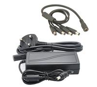 JnDee™ 12V AC/DC 8A 96W Power Supply Adapter Transformer with 1->4 DC Jack Splitter ## Great for Powering LED Strip and CCTV ## (12V 8A)