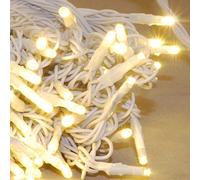 JnDee 200 LED White Cable Mains Powered Fairy Lights for Home Decoration and Interior Designs 20m (200LED, Warm White)