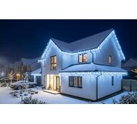 JnDee 400 LED Fairy String Lights Cold White 40M, Green Wire Low Voltage 31V with 8 Modes Timer Memory 10M Extension Lead Indoor Outdoor Christmas