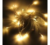 JnDee Battery Powered LED Fairy Lights 2M 20LED Warm White - ON/Off/Flicker Functions, Perfect for Christmas Wedding Parties