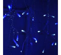 JnDee Blue & White Icicle Christmas Lights 300 LED 6M 60 Drops, 10M Lead Cable, 31V Low Voltage Safe for Kids & Pets, 8 Modes Memory Function, IP44 Waterproof Outdoor Indoor Fairy Lights