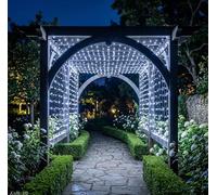 JnDee Fairy Net Lights 1.5x2M (5x7ft) 120 LED Cool White, 8 Modes with Memory, IP44 Waterproof Outdoor Christmas Lights, 10M Extension Lead, Low Voltage Safe for Kids, Garden Wedding Party Decorations