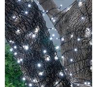 JnDee Safe Voltage 400 Bright LEDs 40 Metres Cool White String Fairy Lights for Christmas Tree Wedding, 8 Modes, Timer, Long Lead