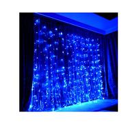 JnDee Safe Voltage Curtain Christmas Fairy Lights BLUE 300 LED 3m*3m 30 Drops Plus a Massive 10M Lead Cable, 8 Modes with Memeory, 31V Safe Voltage (3M*3M 300LED, Blue)