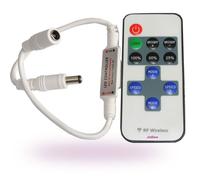 JnDee Ultra Slim Wireless Remote Dimmer Controller for Single Colour LED Strip with DC Jack, 12V-24V for All dimmable LED Strip