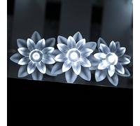 JnDee™ USB Powered 3.5M 20LED ICY Cool White Double Layer Flowers LED Fairy Lights -Works with Any USB Port on PC, Laptop, Mac, Phone Charger, Perfect for Christmas Wedding