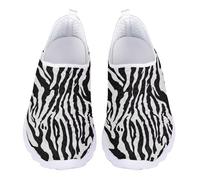 Jndtueit Black Zebra Stripes Running Sneaker Casual Office Shoes Beach Walker Driving Gym Daily Road Loafer for Women Men