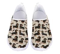Jndtueit Brown Dachshund Dog Walking Shoes Work Training Athletic Hiking Sneakers Exercise Gym Mesh Loafers for Women Men Teens