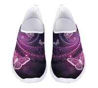 Jndtueit Butterfly Art Design Girls Running Sneaker Office Tennis Loafer for Women Fashion Travel Walking Work Gym Shoes for Workout Vacation Beach