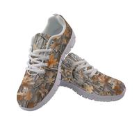 Jndtueit Camo Hunting Brown Leaves Running Sneakers Walk Soccer Sneaker Mesh Business Office Shoes for Women Men