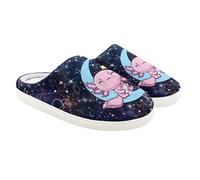 Jndtueit Cartoon Axolotl Girls' Cozy House Slippers, Galaxy Moon Star Boys Plush Slippers Indoor Shoes (Toddler/Little Kid)