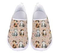 Jndtueit Cartoon Cat Love Daisy Mesh Loafer Wide Toe Walk Shoes Travel Running Trainers Sneakers for Women Men