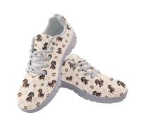 Jndtueit Cartoon Dachshund Brown Love Dog Paw Running Sneakers for Men Women Casual Mesh Sports Sneaker Walk Shoes