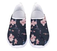 Jndtueit Cherry Blossom Blue Work Loafers Fashion Cycling Shoes Mesh No Slip Training Running Fitness Sneaker for Women