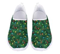 Jndtueit Christmas Light Green Walking Loafer for Women Men Exercise Tennis Jogging Shoes Athletic Outdoor Gym Sneakers for Fitness Travel Trainer