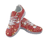 Jndtueit Christmas Snowman Deer Red Walk Shoes Casual Running Barefoot Sneakers for Women Men Walking Shoe