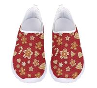 Jndtueit Christmas Snowman Star Tree Red Sport Mesh Loafers for Women Walking Business Work Shoes Running Sneakers for Outdoor Travel