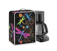 Jndtueit Colorful Dragonfly Dust Proof Cover for Coffee Maker and Stand Mixer,Polyester Farmhouse Coffee Maker Dust Cover Appliance Protective Cover Keep Clean