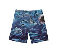 Jndtueit Cool Sea Animal Shark Pattern Fashion Summer Boy's Swimming Shorts & Trunks Novelty Swimsuit Boardshorts