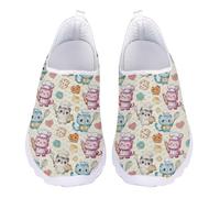 Jndtueit Cute Cat Bread Love Walking Loafers Walk Cycling Hiking Jogging Shoes Mesh Fitness Sneakers for Women