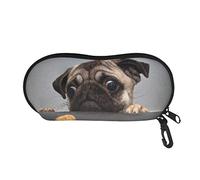 Jndtueit Cute Pug Eyeglasses Case Durable Soft Portable Glasses Bag Pouches for Kids Women Puppies Dog Print