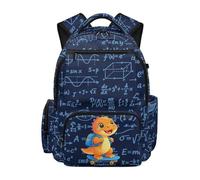 Jndtueit Dinosaur Blue School Backpack for Boys Math Formula Backpack for Girls Kids Multi Pocket Bookbag Travel Backpacks Daypack for Middle High School Travel Book Bag Fits 17" Laptop