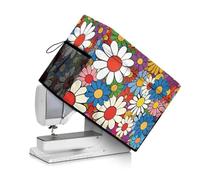 Jndtueit Floral Print Sewing Machine Cover Foldable Dust Cover with Handle and 4Pockets Compatible with Most Standard Sewing Machine Vintage