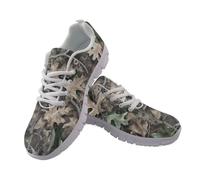 Jndtueit Green Camo Hunting Walking Shoes for Women Men Casual Mesh Running Sneakers Office Work Walk Sneaker