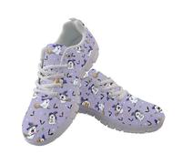 Jndtueit Halloween Ghost Bat Walking Shoes Wide Toe Office Work Shoe Comfort Walk Athletic Sport Sneakers Mesh Running Sneaker for Women Men