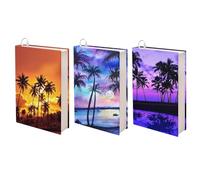 Jndtueit Hawaiian Palm Tree Watercolor Sky Book Sleeve Cover Polyester Books Cover Washable Book Protector Sleeve for Hardcover Books Textbook,3Pack
