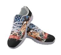 Jndtueit Horse American Flag Black Hiking Sneakers Fashion Tennis Outdoor Sneaker for Women Men Sports Athletic Running Shoes