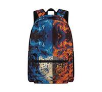Jndtueit Kids Cheetah School Backpack Blue Flame Bookbag for Boys Middle Elementary School Backpacks for Travel Hiking Backpack Daypack Bookbags
