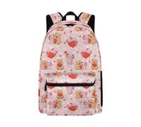 Jndtueit Kids Pink Axolotl Capybara Love School Backpack for Girls Age 8-10 Elementary Senior Year Bookbag Hiking Backpack for Boys Childrens Big Student Backpacks School Bag