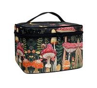 Jndtueit Mushroom Makeup Bag Cosmetic Bag 2-in-1, Snail Multifunctional Portable Toiletry Bag, Fresh Plant Zipper Organizer