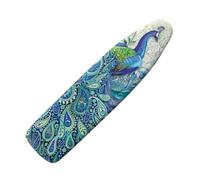 Jndtueit Peacock Ironing Board Cover and Pad 15" x 54", Peahen Feather Fits All Standard Sizes Adjustable, with Hook and Loop