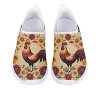 Jndtueit Red Chicken Flower Walking Loafers Mesh Driving Office Business Shoes Running Sneakers for Women Lady