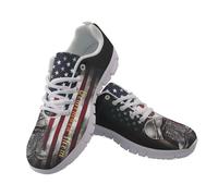 Jndtueit Retro American Flag Black Running Sneakers Fashion Jogging Cycling Hiking Shoes for Women Men Walking Sneaker