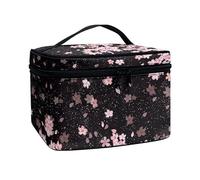 Jndtueit Sakura Flower Makeup Bag, Cherry Blossom Tote Make Up Brush Bags Reusable Toiletry Bag, Pink Floral Beauty Personal Care