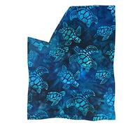 Jndtueit Sea Turtle Fleece Throw Blankets, Washable Blankets for Adults, Blue Tortoise Lightweight Blanket for Sofa XS-3XL
