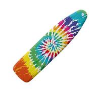 Jndtueit Tie Dye Ironing Board Covers, Rainbow Swirl Stain Resistant & Durable Scorch, Colorful Spiral with 3 Elastic Standard Size 15"x54"