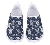 Jndtueit Tribal Turtle Blue Walking Shoes Wide Toe Mesh Sports Loafers for Women Men Flats Outdoor Gym Sneakers for Vacation Beach Travel