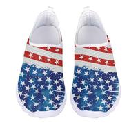Jndtueit US Flag Star Blue Walking Loafers Fashion Work Sports Shoes Casual Travel Running Trainers Sneakers for Women Men
