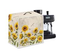Jndtueit Vintage Dragonfly Gold Sunflower Print Dustproof Cover Machine Maker Dust Stand Mixer Covers for Kitchen Appliances Size L