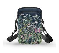 Jndtueit Womens Crossbody Phone Bag Small Floral Messenger Bag Phone Bag Sling Shoulder Handbag Wallet with 2 Zipper Pocket for Travel Work Shop,Retro Flower
