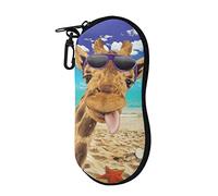 Jndtueit Womens Eyeglass Case Cute Animal Giraffe Pattern Soft Portable Bag Pouch Glasses Box for Travel Zipper Eyewear Case