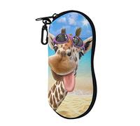 Jndtueit Womens Eyeglass Case Soft Portable Bag Pouch Animal Giraffe Print Glasses Box for Travel Zipper Eyewear Case