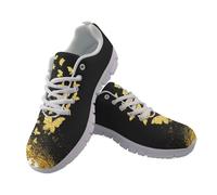 Jndtueit Women's Gold Butterfly Athletic Shoes Fashion Running Walk Dance Cycling Sneakers for Women Men