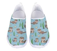Jndtueit Women's Otter Blue Leisure Loafers Slip On Driving Business Mesh Shoes for Men Tennis Sneaker